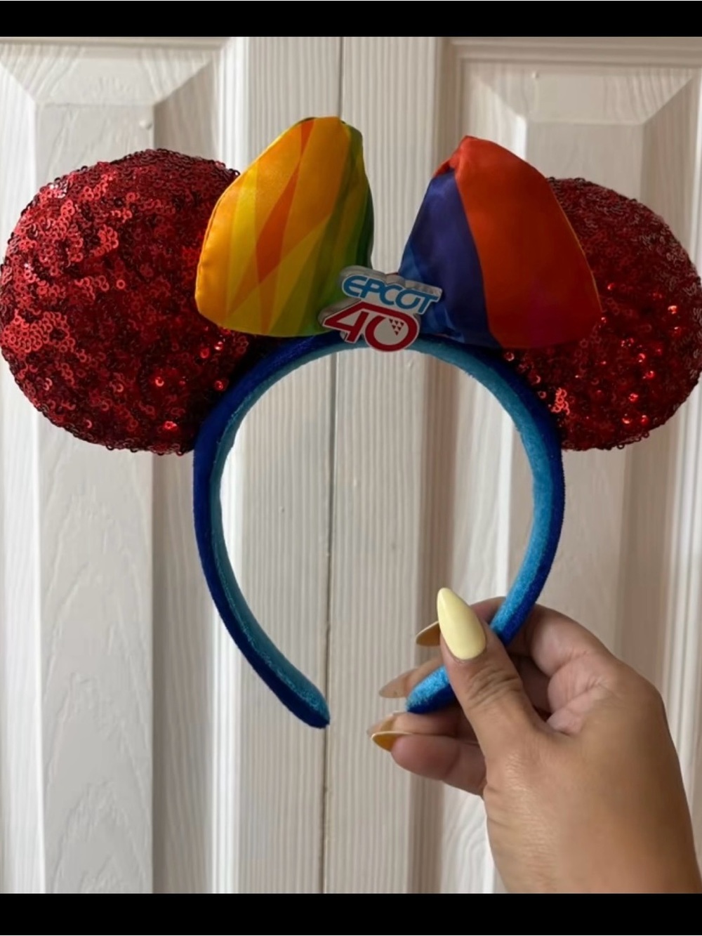 EPCOT 40th Anniversary Red Sequin Disney Ears